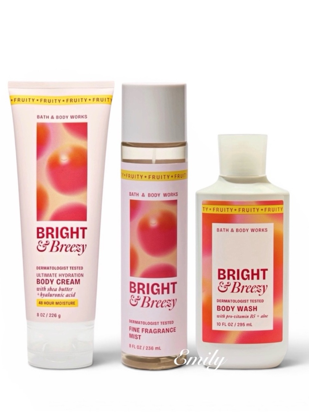 NEW Bath & Body Works BRIGHT & BREEZY 3 Piece Body Care Collection Set Bundle